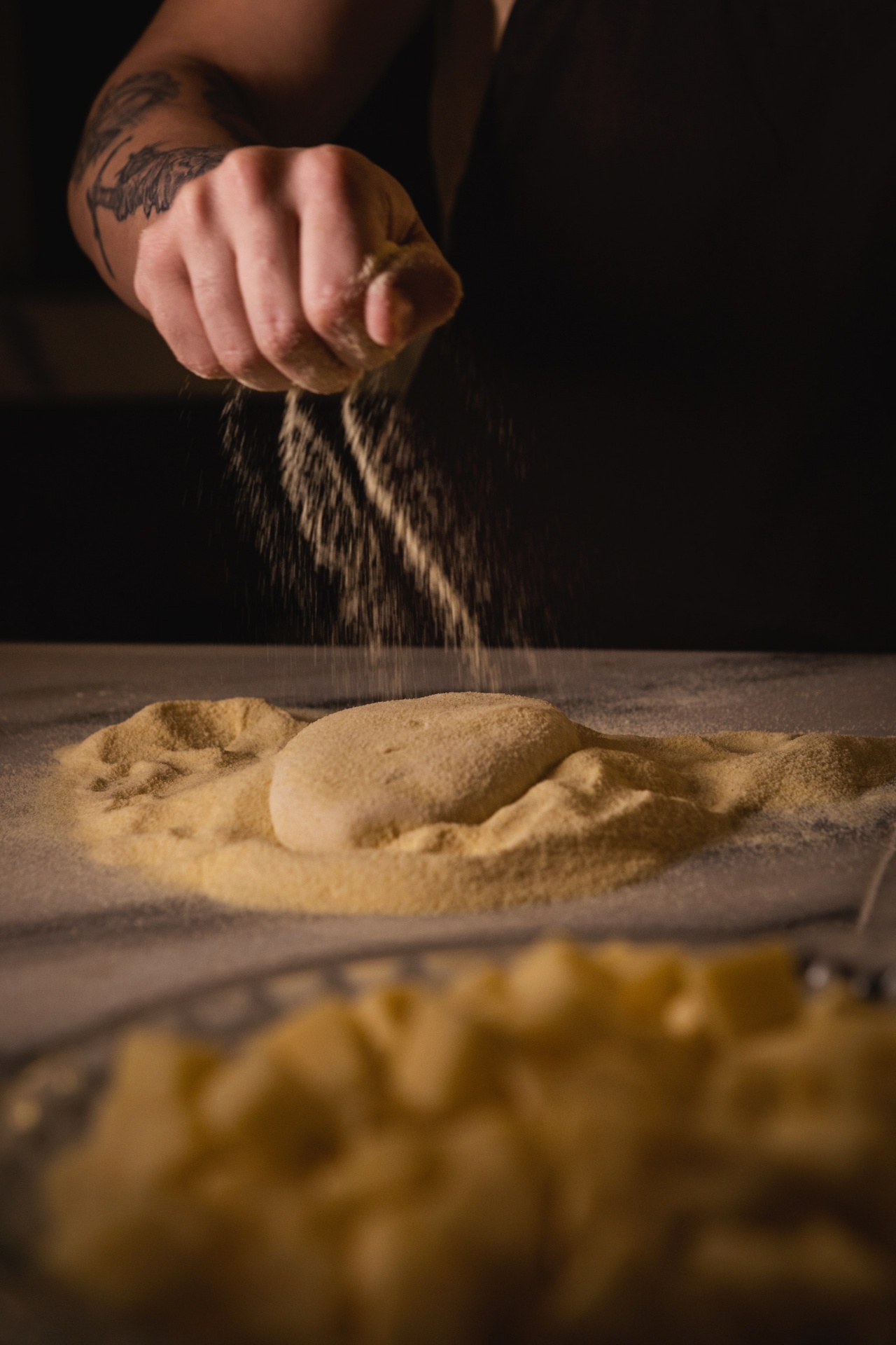 Preparando a massa artesanal